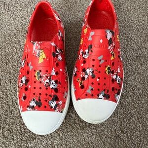 Native Red and White Slip-On Sneakers